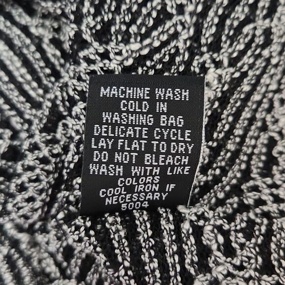 Rafaella Womens Black & Silver Short Sleeve Open Front Cardigan Size PM Academia - Picture 7 of 8